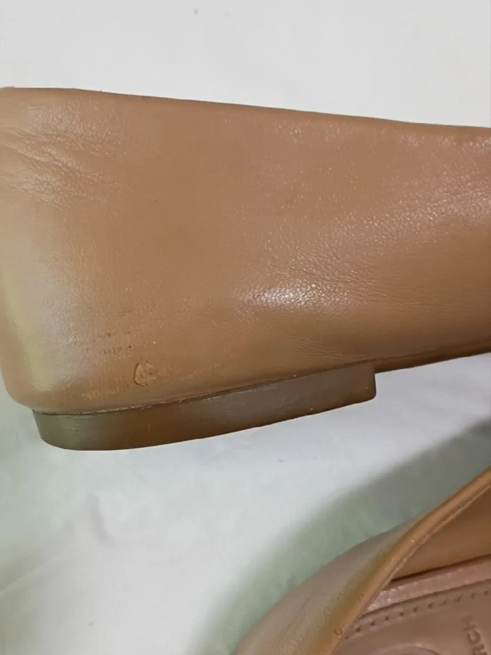 Tory Burch Tan Logo Ballet Flats Size 6